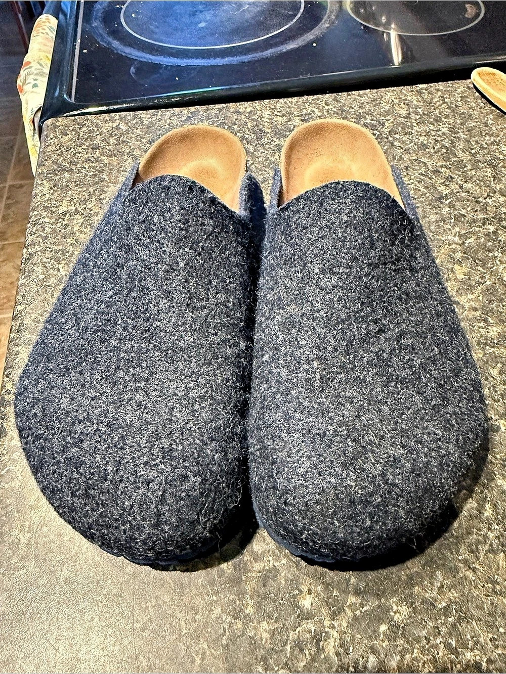 Navy Birkenstocks Felt Clogs Slip-On Shoes Size 43